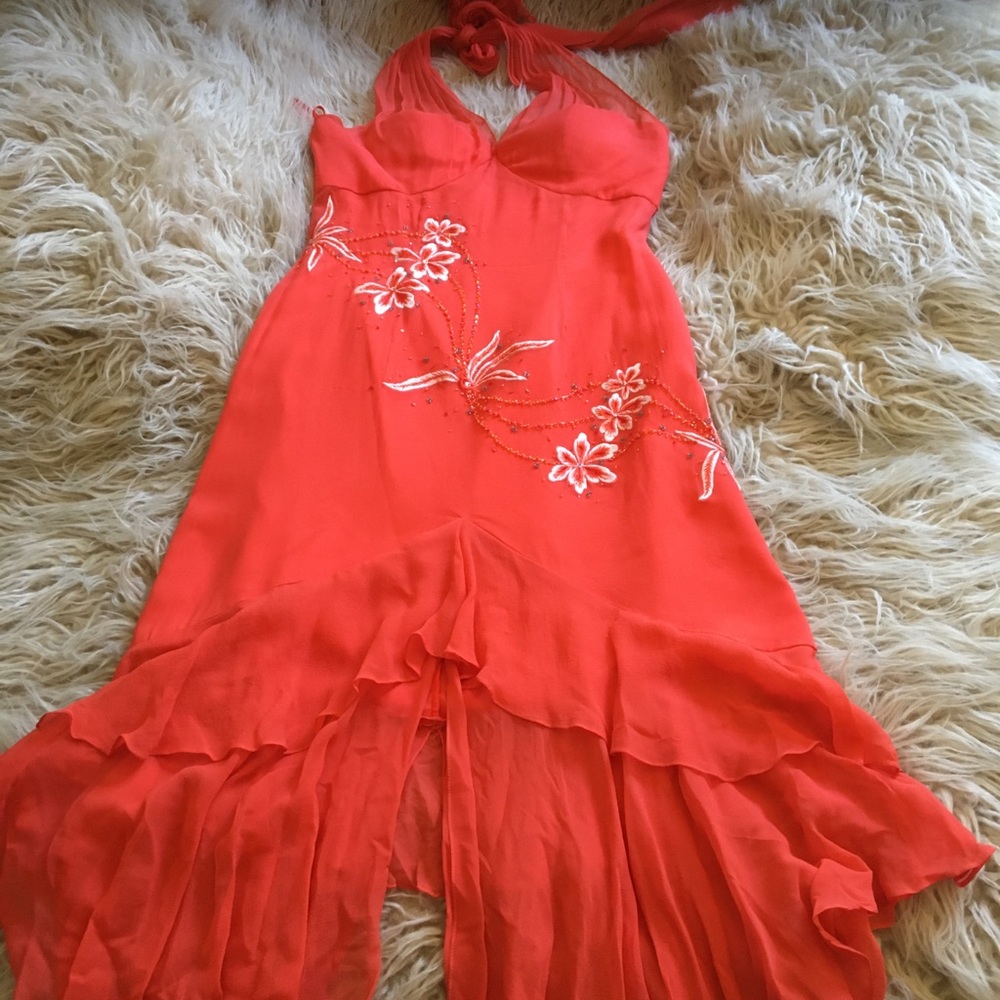 Morrell Maxie Silk Embroidered Dress Special Occasion size 6 Halter - Picture 10 of 10
